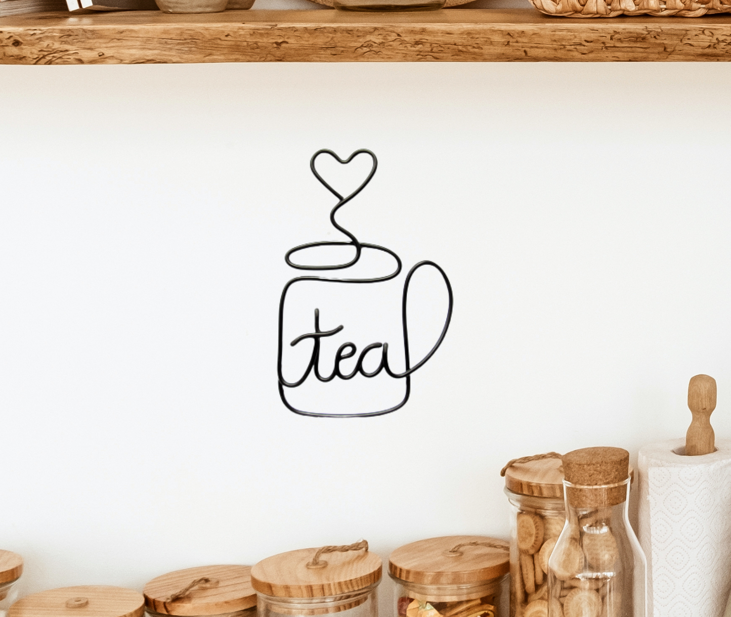 Wire Tea Cup Sign, Tea mug wire sign wall art, tea lover gifts
