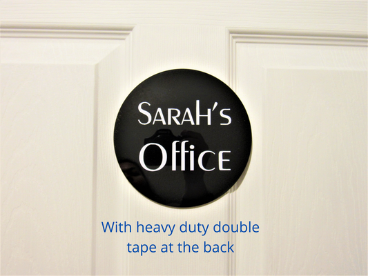 Custom home office door acrylic sign with self adhesive tape at the back