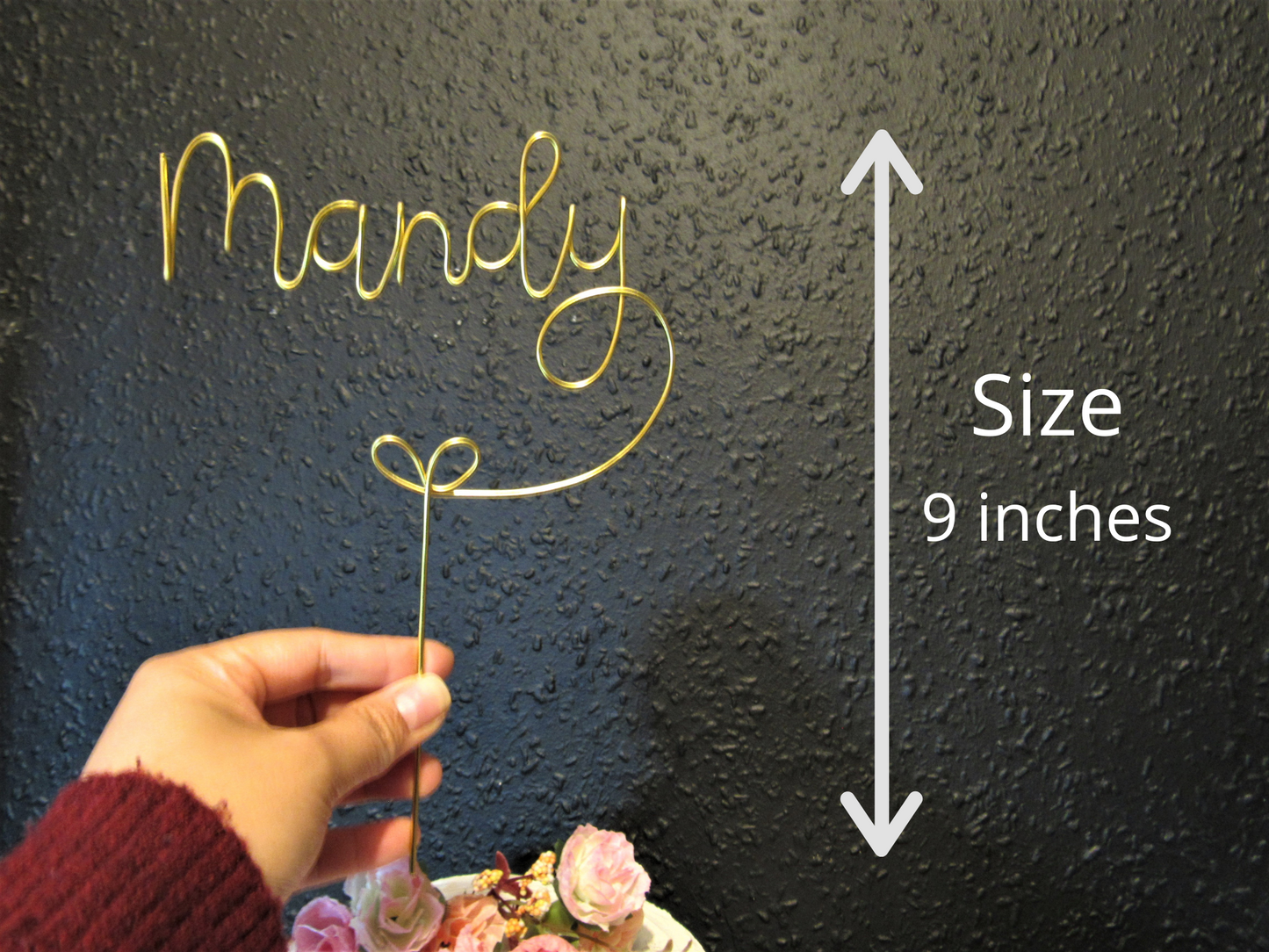 Custom name cake topper wire for birthday cake decoration