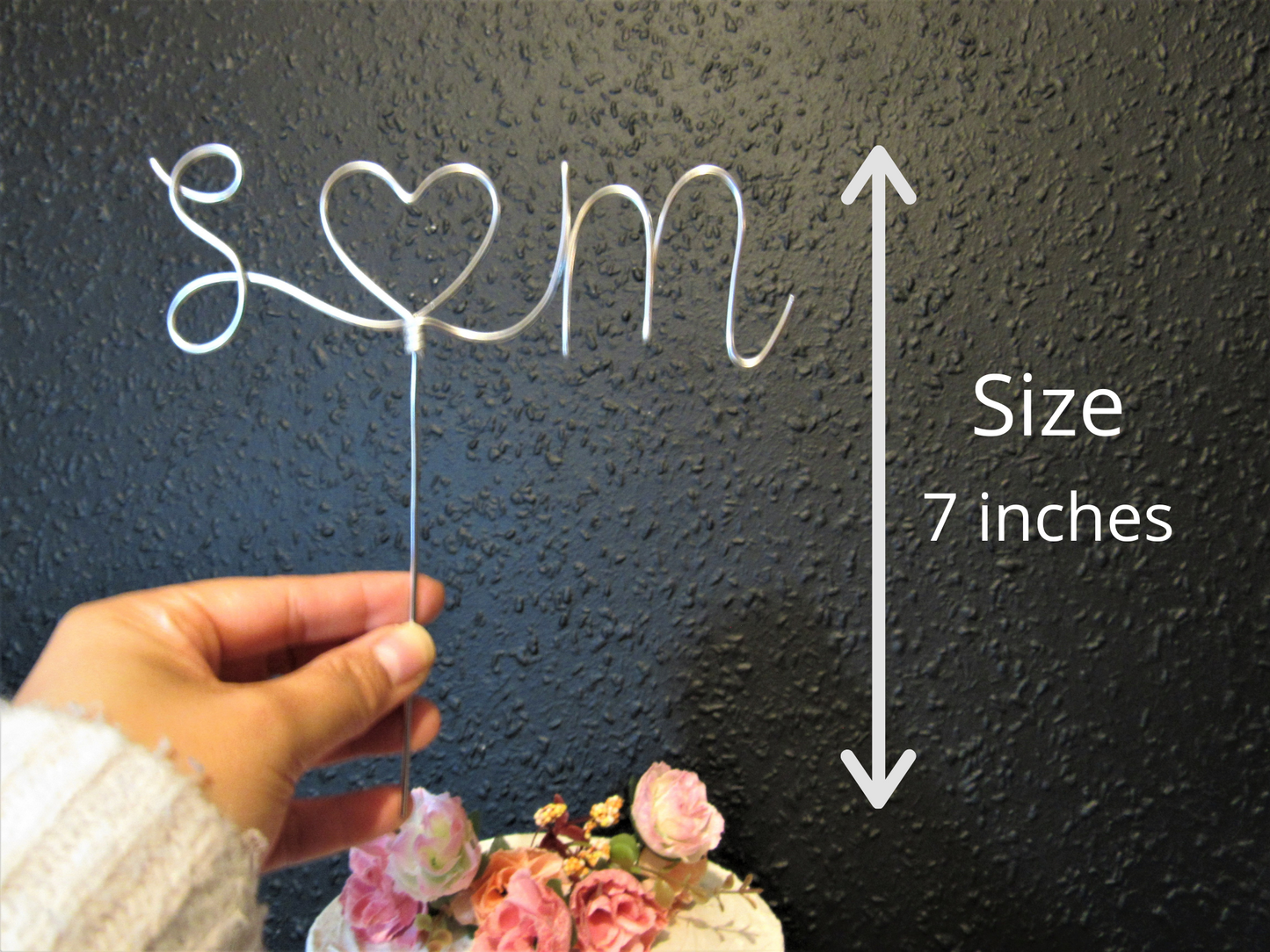 Custom Initials Wedding Cake Topper with a heart