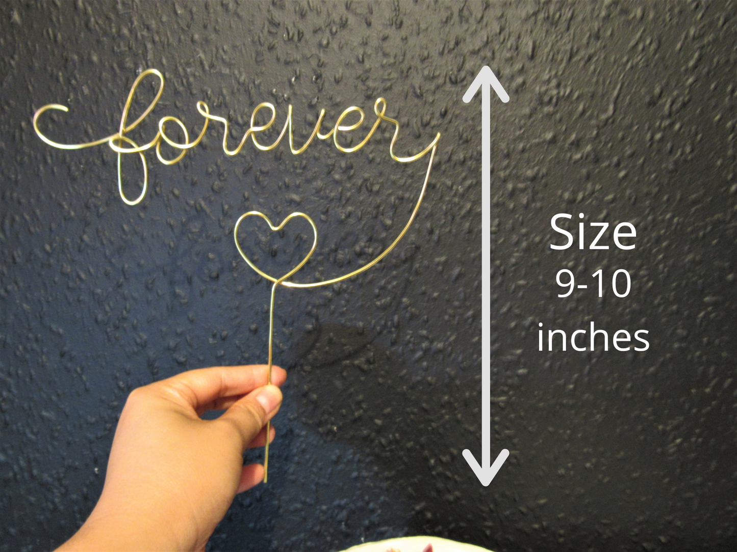 Forever wedding cake topper with a heart
