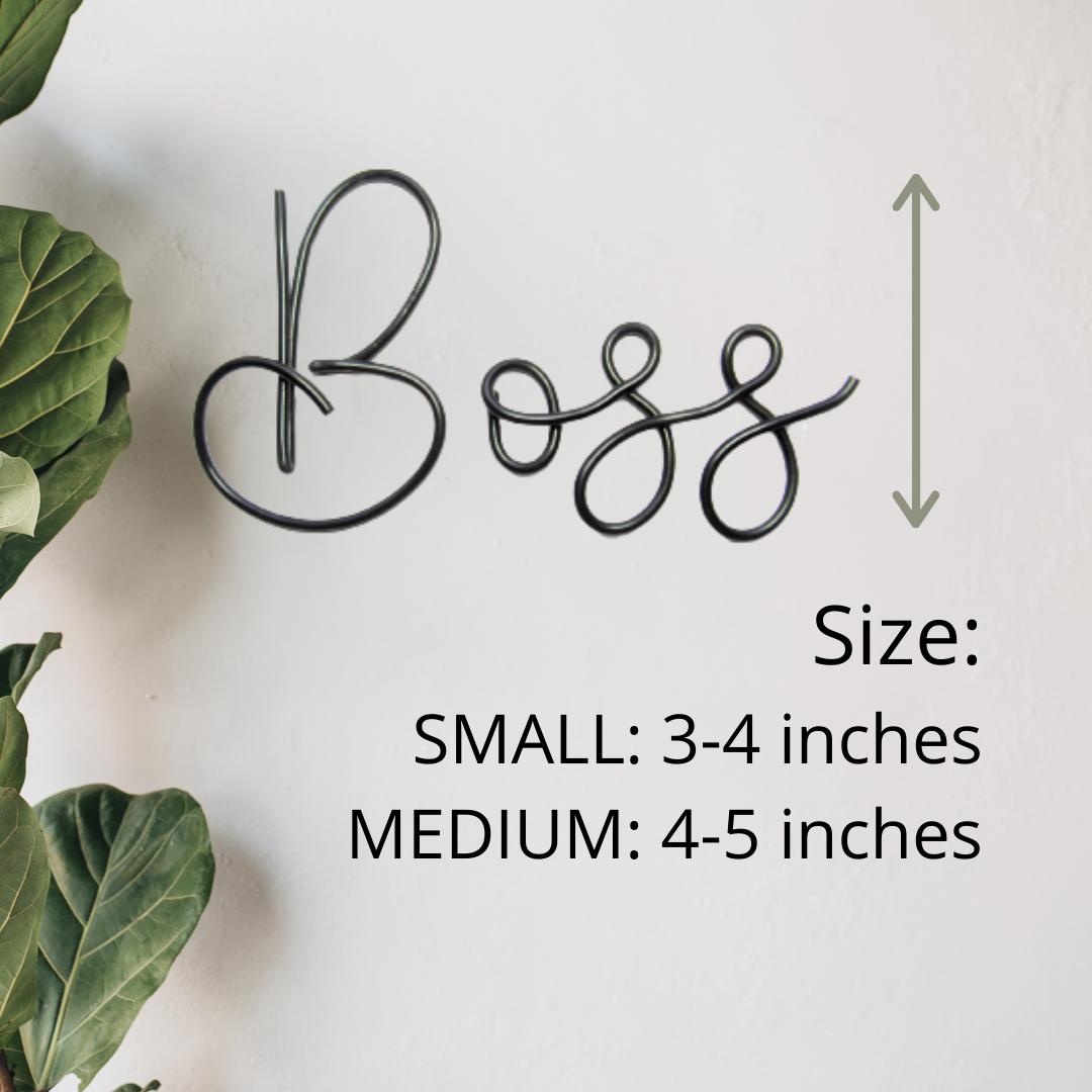 Boss Lady sign office decor wire wall art gift
