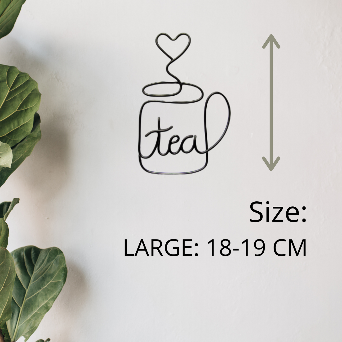 Wire Tea Cup Sign, Tea mug wire sign wall art, tea lover gifts
