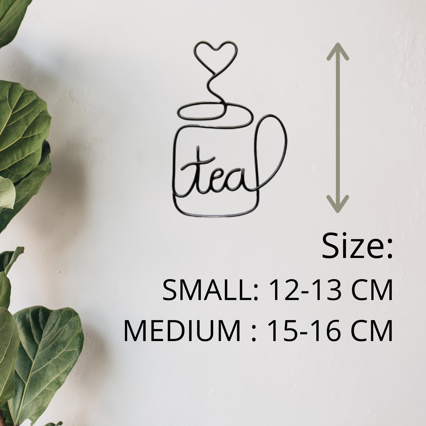 Wire Tea Cup Sign, Tea mug wire sign wall art, tea lover gifts