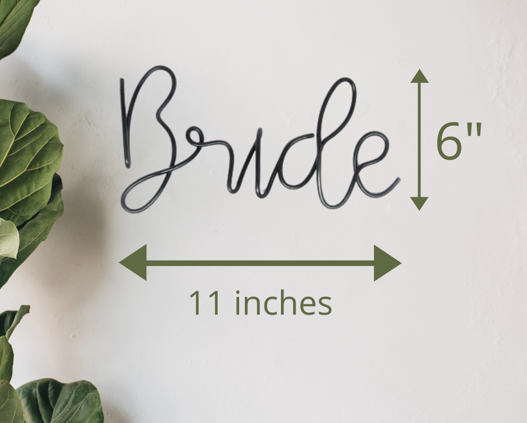 Bride and Groom chair sign wedding chair wire signs decoration