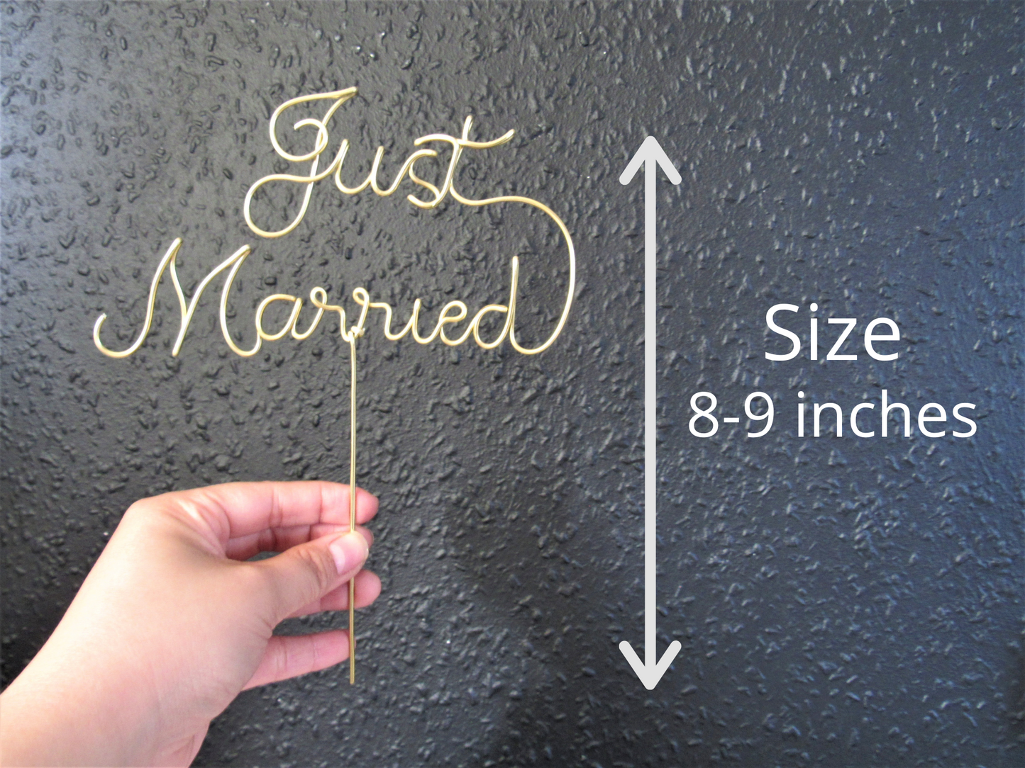 Just Married wedding cake topper wire
