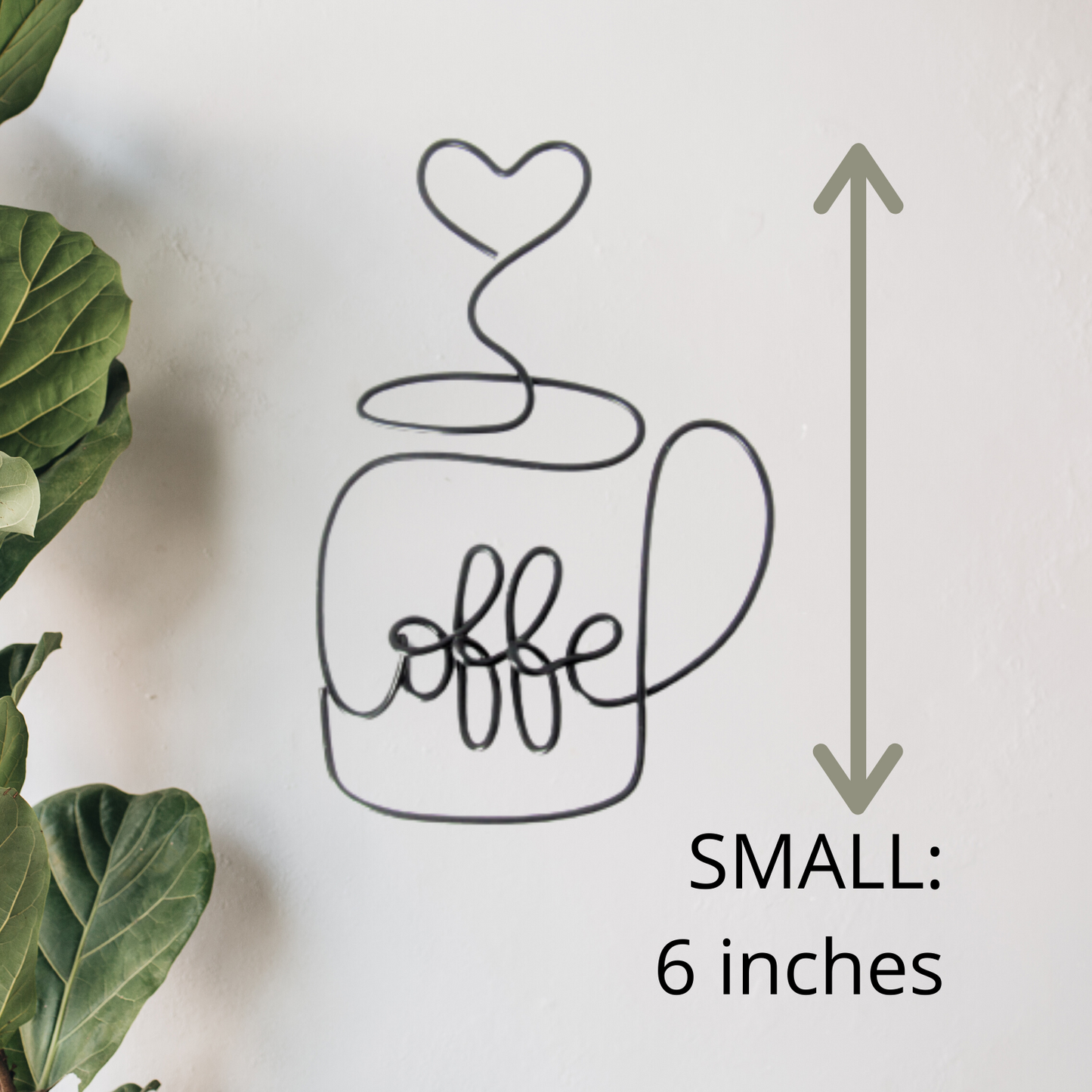 Wire Coffee Cup Sign, Coffee mug wire sign wall art