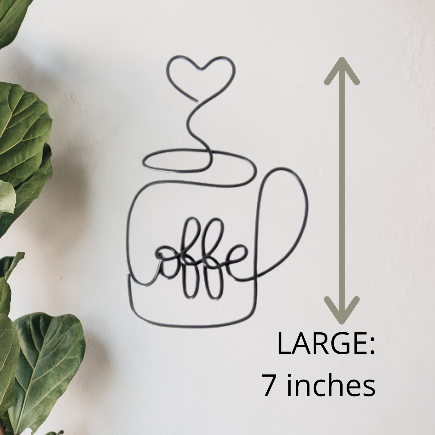 Wire Coffee Cup Sign, Coffee mug wire sign wall art