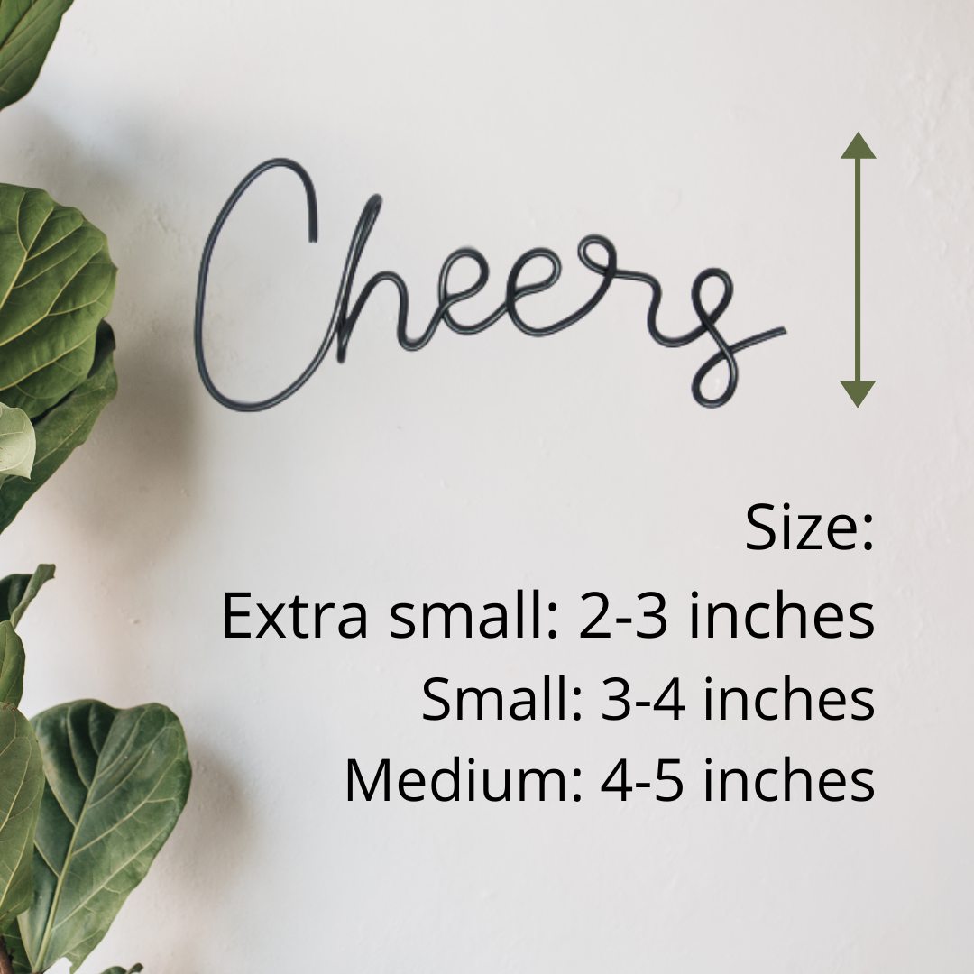 Cheers wire sign wall art home bar decor