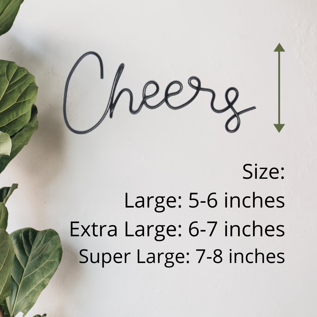 Cheers wire sign wall art home bar decor