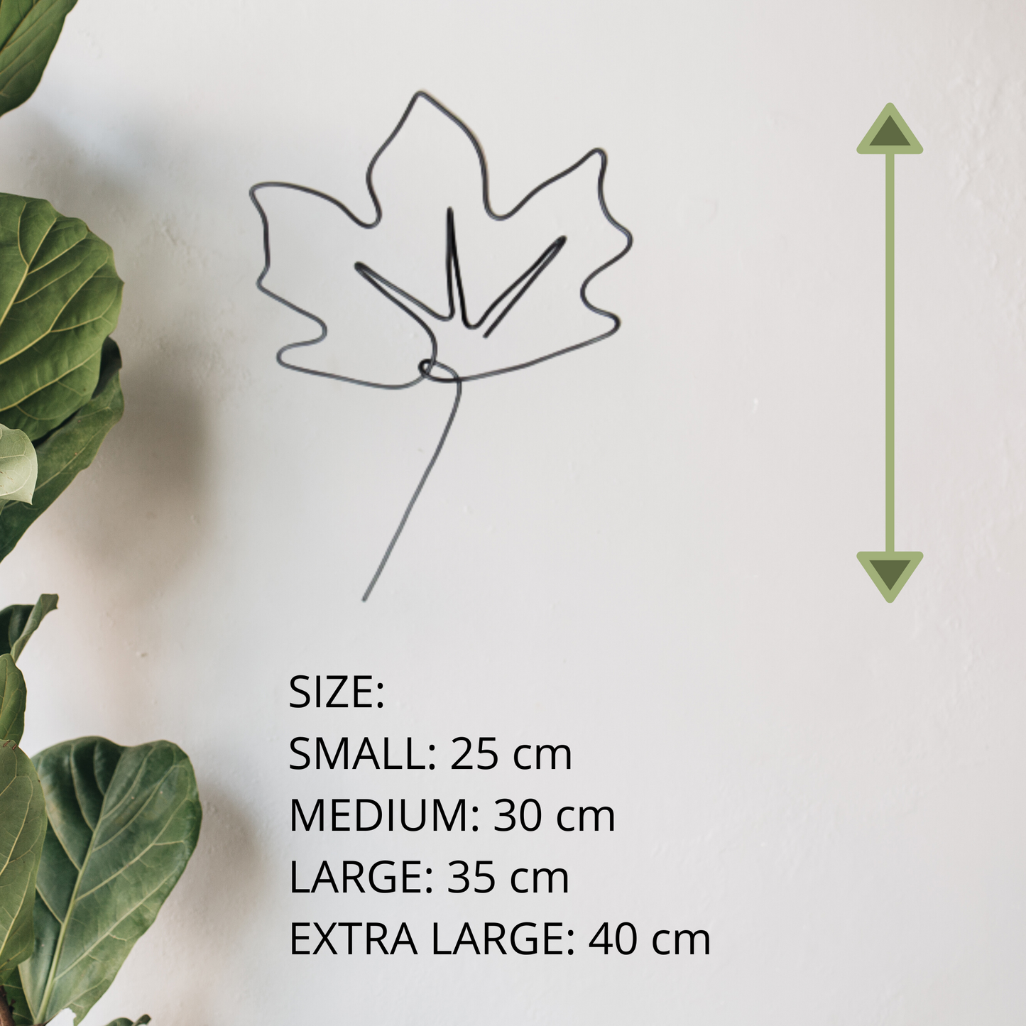 Metal leaves: Maple, Monstera, Ellitical wire wall art home decor