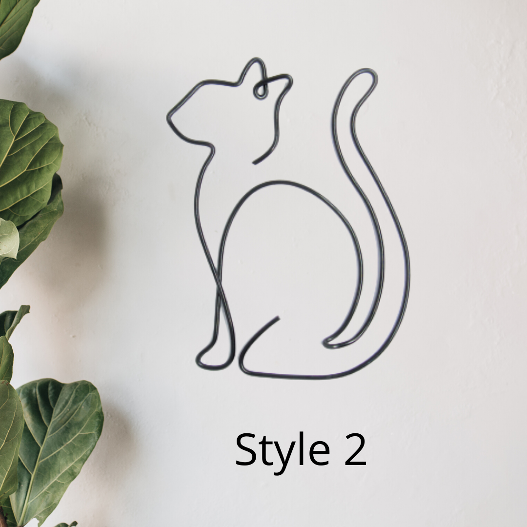 Metal Cat wire wall art decor for cat lover gift
