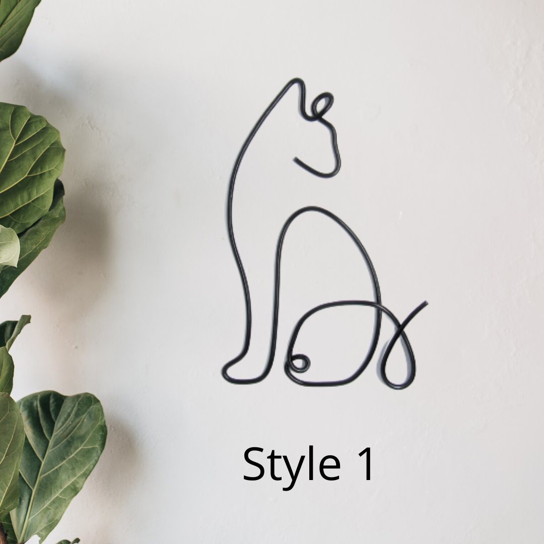 Metal Cat wire wall art decor for cat lover gift