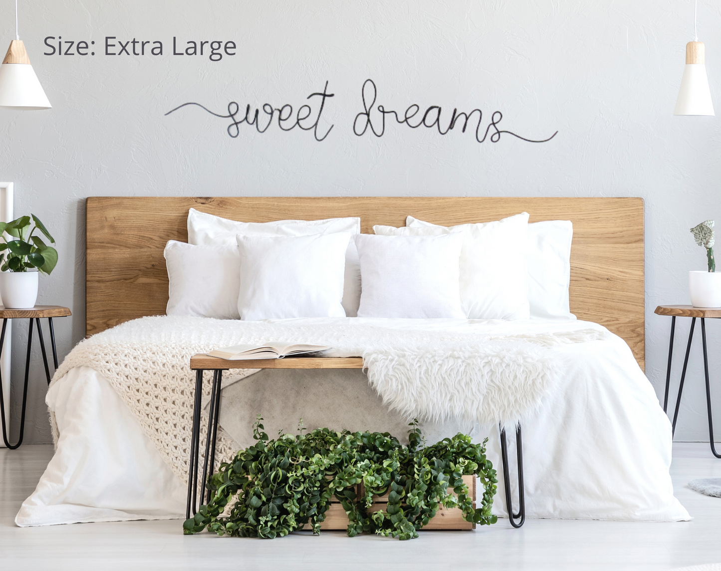 Sweet Dreams wire words bedroom wall decor over the Bed (SIZE EXTRA LARGE)