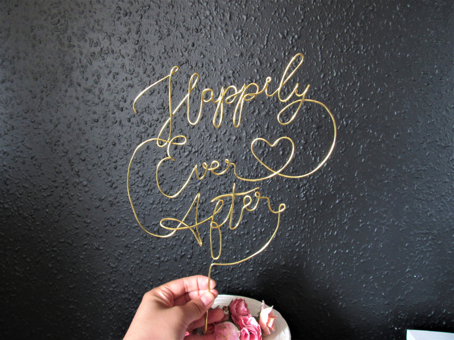 Happily Ever After wedding cake topper wire