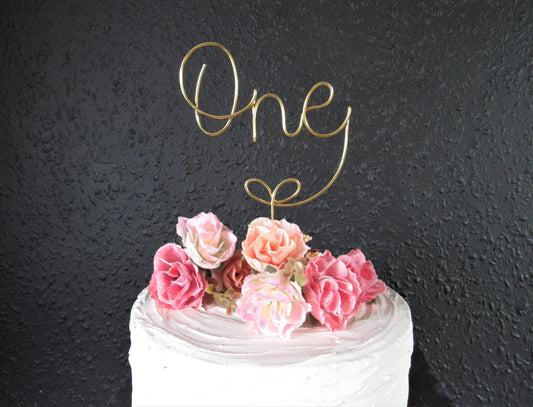 Custom number 1st birthday cake topper wire