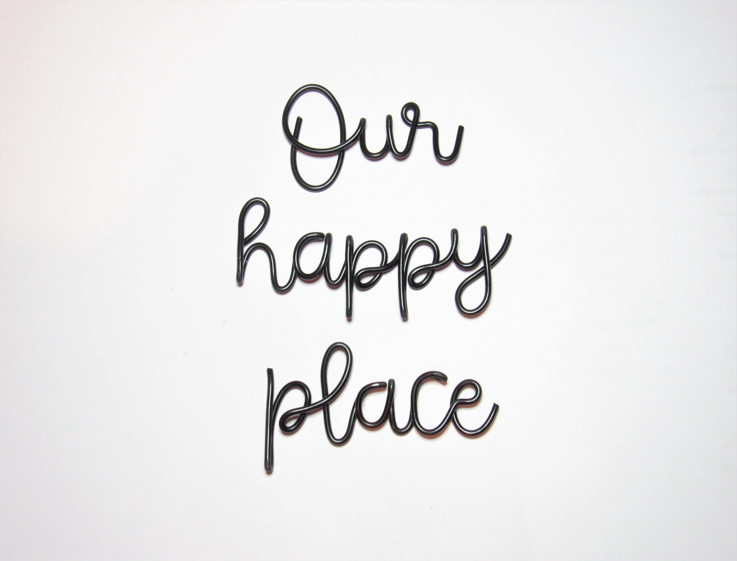 Our happy place sign wire words wall art for living room decor