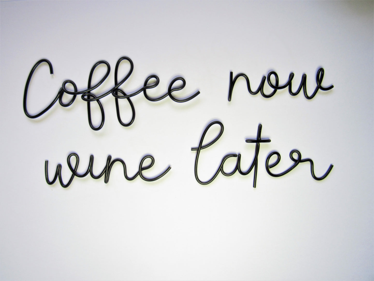 Coffee now wine later wire words