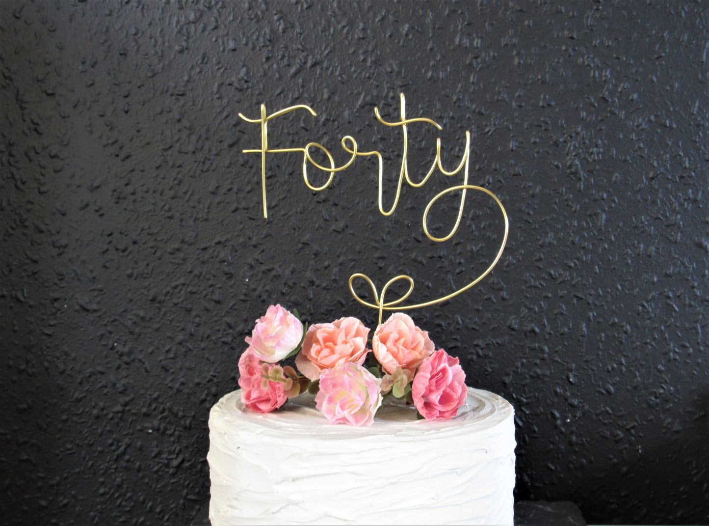 Custom number Forty 40th birthday cake topper wire