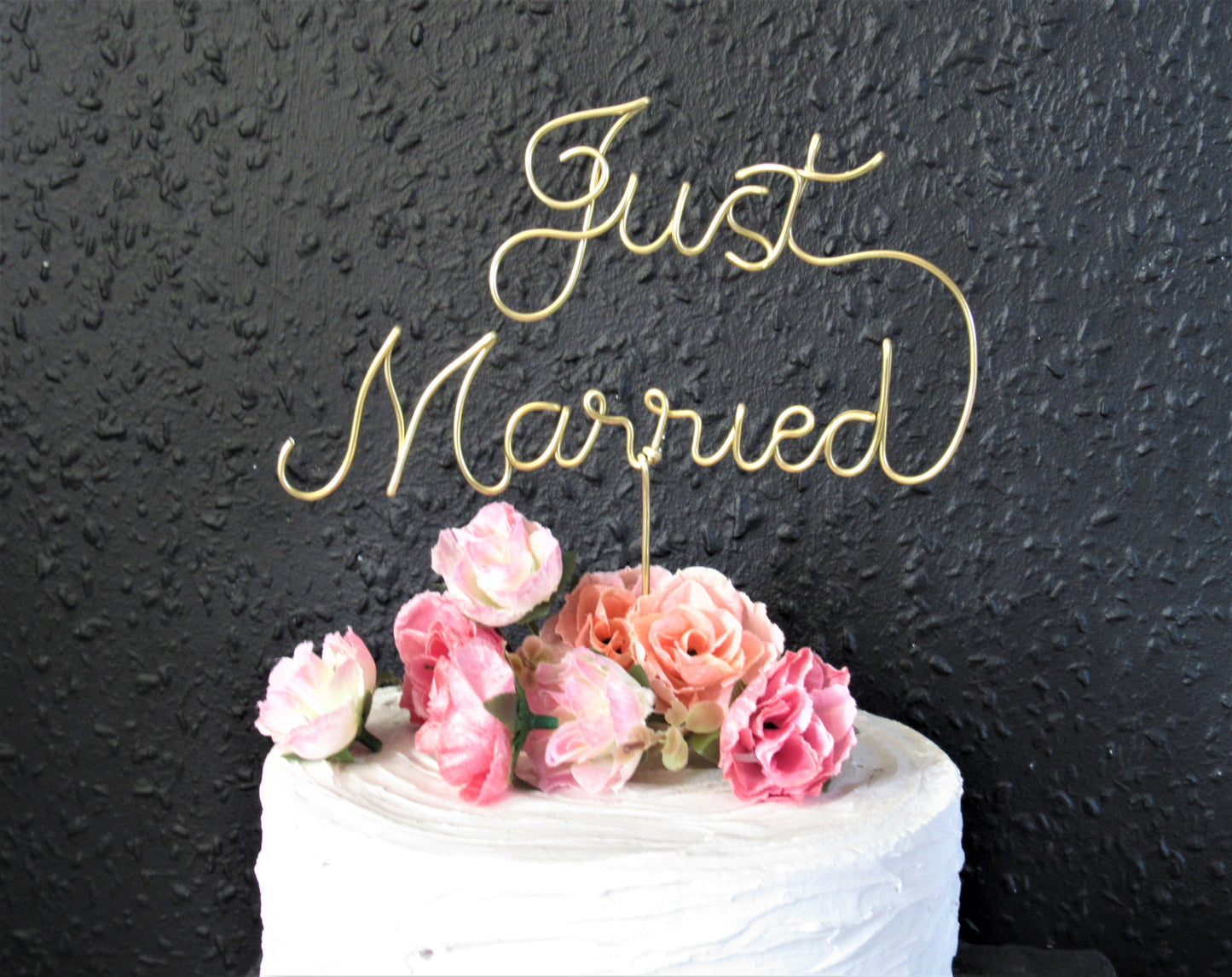 Just Married wedding cake topper wire
