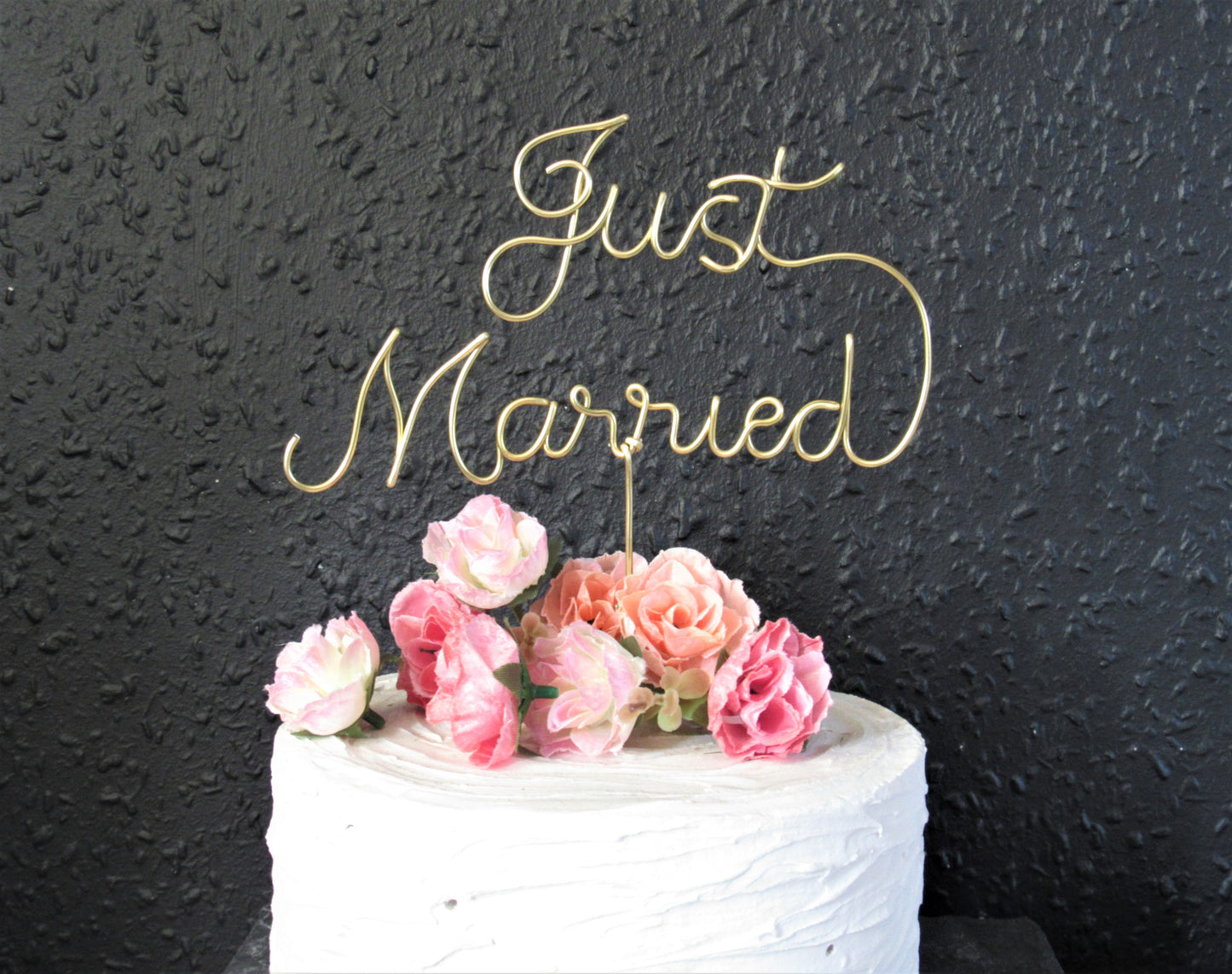 Just Married wedding cake topper wire