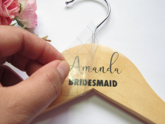 Custom Hanger sticker bridal Hanger Decal for bride or bridesmaid