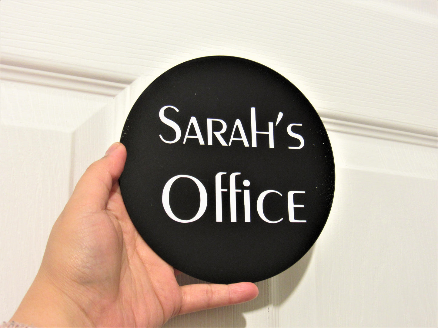 Custom home office door acrylic sign with self adhesive tape at the back