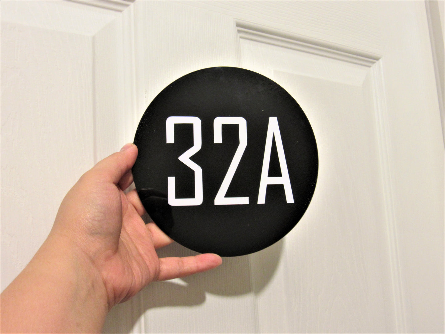 Custom room number sign, apartment door acrylic sign with self adhesive tape at the back