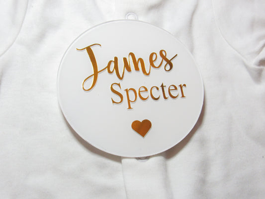 Acrylic baby name sign plaque (personalised)