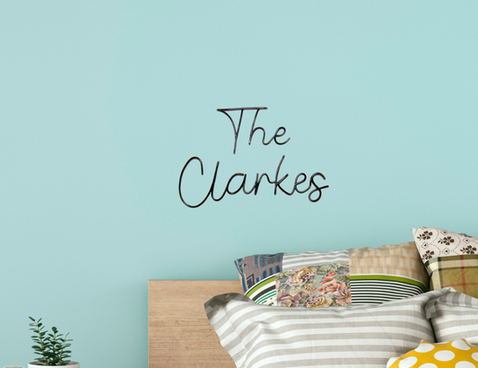 Custom personalised Family name sign wire words wall art