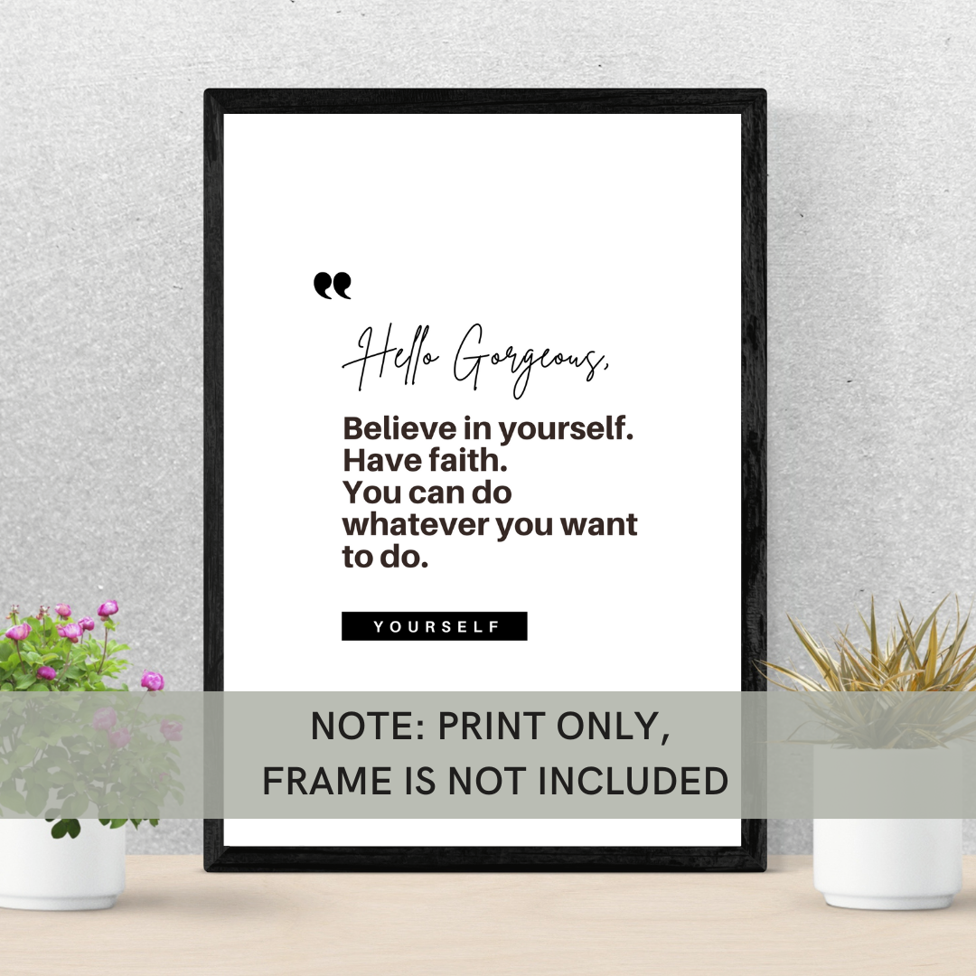 PRINT: Custom Quote wall art. Frame is NOT included