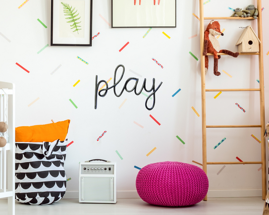 Play wire words sign For Nursery Wall Art decor