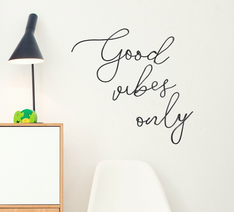 Good vibes only sign wire words wall art for home decor