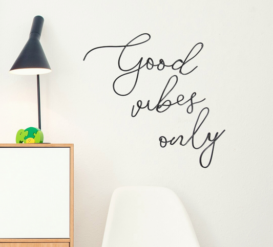 Good vibes only sign wire words wall art for home decor