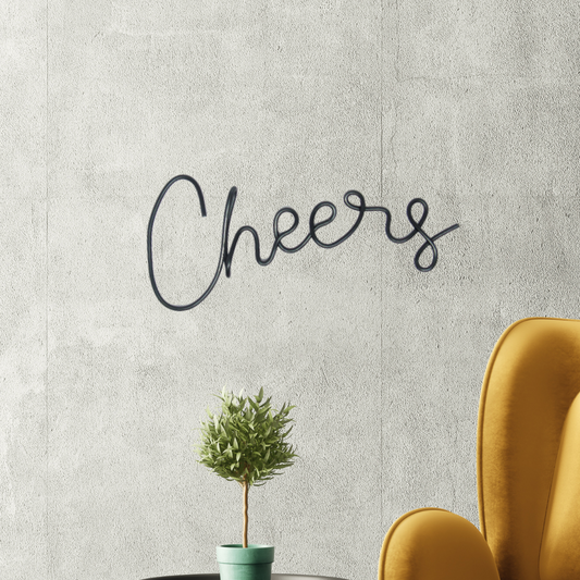 Cheers wire sign wall art home bar decor