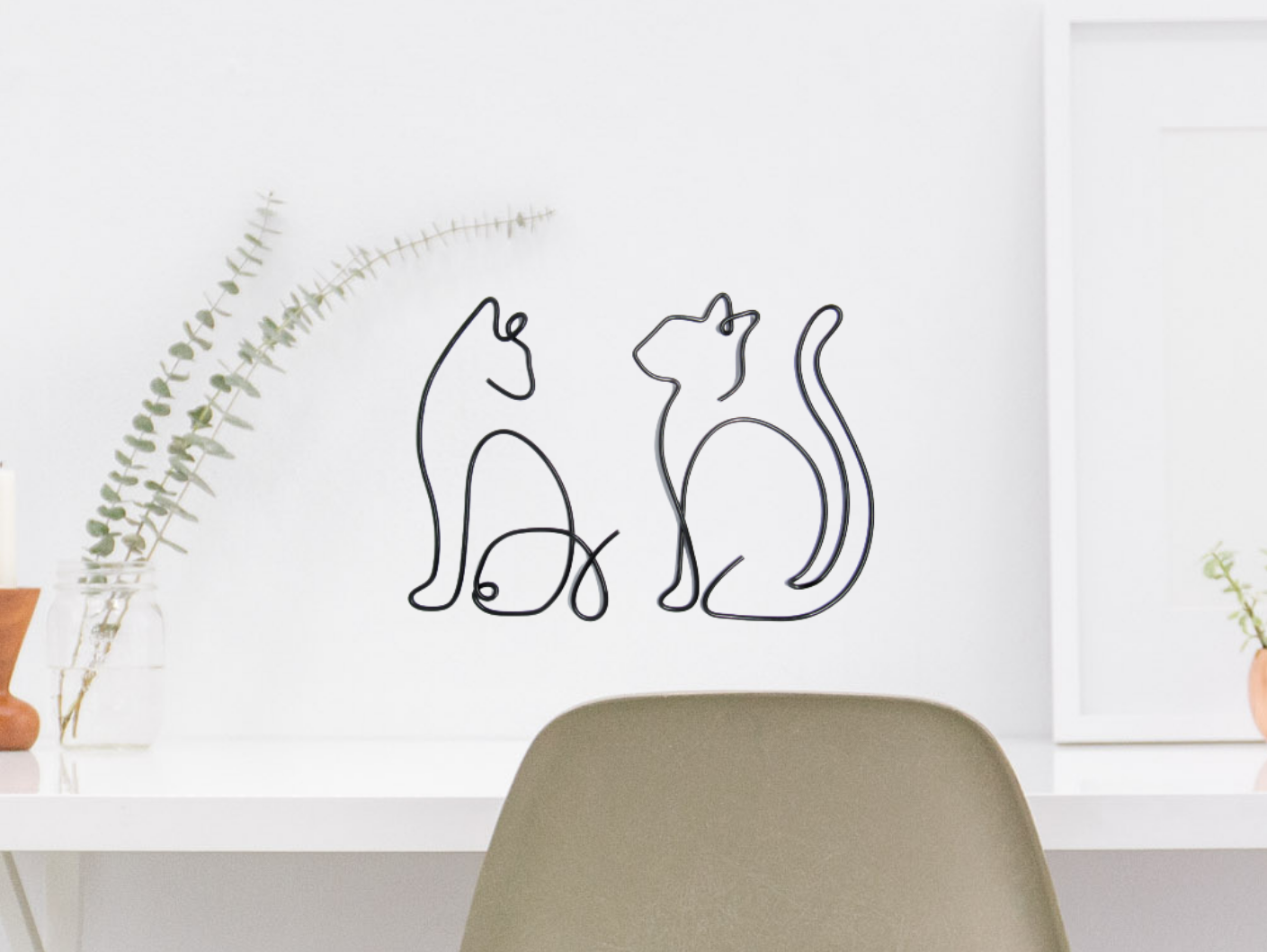Metal Cat wire wall art decor for cat lover gift