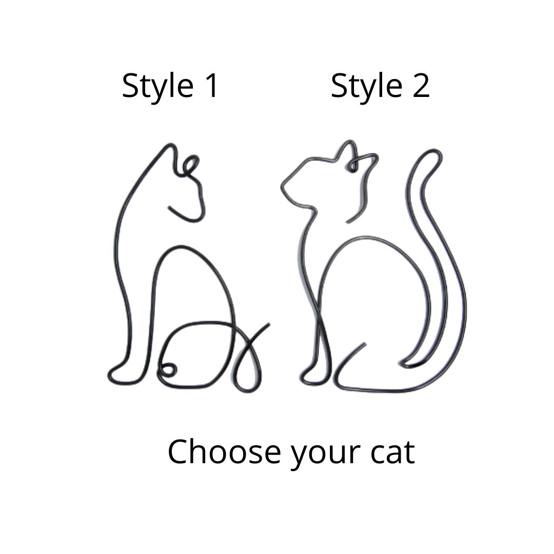 Metal Cat wire wall art decor for cat lover gift